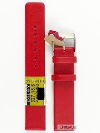 Skórzany pasek do zegarka Diloy 327.18.6, 18 mm, Czerwony