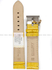 Skórzany pasek do zegarka Diloy 361.20.10, 20 mm, Żółty