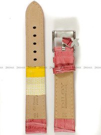 Skórzany pasek do zegarka Diloy 368.18.13, 18 mm, Różowy