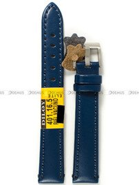 Skórzany pasek do zegarka Diloy 401.16.5, 16 mm, Niebieski