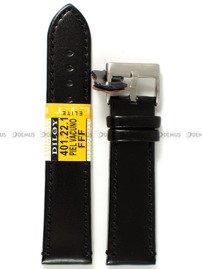 Skórzany pasek do zegarka Diloy 401.22.1, 22 mm, Czarny