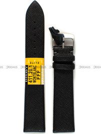 Skórzany pasek do zegarka Diloy 411.20.1, 20 mm, Czarny