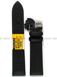 Skórzany pasek do zegarka Diloy 411.22.1, 22 mm, Czarny
