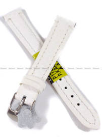 Skórzany pasek do zegarka Diloy P178.14.22, 14 mm, Biały