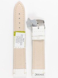 Skórzany pasek do zegarka Diloy P178.20.22, 20 mm, Biały