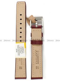 Skórzany pasek do zegarka Diloy P353.18.4, 18 mm, Bordowy