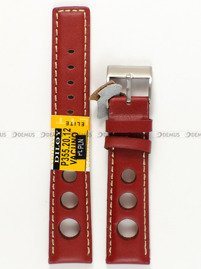 Skórzany pasek do zegarka Diloy P355.20.12, 20 mm, Czerwony