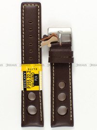 Skórzany pasek do zegarka Diloy P355.22.2, 22 mm, Brązowy