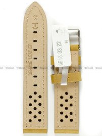 Skórzany pasek do zegarka Horido 9618.03.22S-biała nić, 22 mm, Brązowy