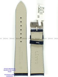 Skórzany pasek do zegarka LAVVU LSSUL18, 18 mm, Niebieski