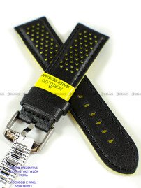 Skórzany pasek do zegarka Morellato A01X5272C91197CR18, 18 mm, Czarny, Żółty