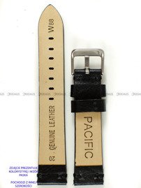 Skórzany pasek do zegarka Pacific W88.22.1, 22 mm, Czarny