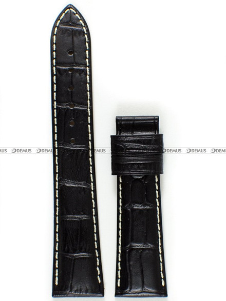 Skórzany pasek do zegarka Aviator Aviator-V.3.20.2.146.4, 22 mm, Czarny - Bez klamerki