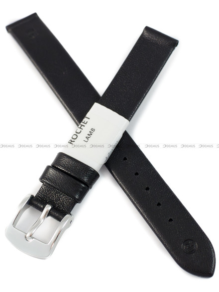 Pasek skórzany do zegarka - Rochet Trendy 6340301 - 12 mm - Czarny