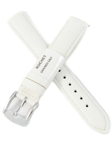 Pasek skórzany do zegarka - Rochet Boston 6020502 - 16 mm - Biały
