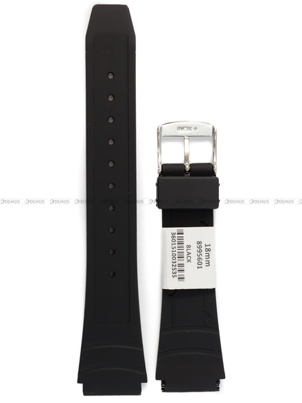 Pasek poliuretanowy do zegarka - Rochet Prima 8995601 - 18 mm - Czarny