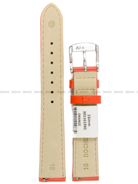 Pasek skórzany do zegarka - Rochet New York 3011619XS - 16 mm - Pomarańczowy
