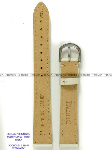 Skórzany pasek do zegarka Pacific W33L.18.71.71, 18 mm, Beżowy