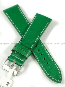 Skórzany pasek do zegarka LAVVU LSSUG22, 22 mm, Zielony