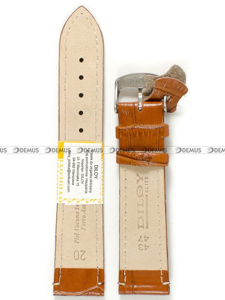 Skórzany pasek do zegarka Diloy 402.20.3, 20 mm, Brązowy