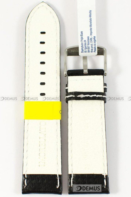 Skórzany pasek do zegarka Morellato A01U3586977817CR24, 24 mm, Czarny