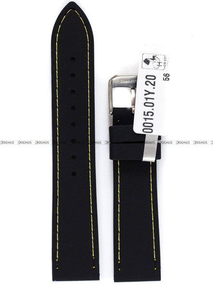Silikonowy pasek do zegarka Horido 0015.01Y.20S, 20 mm, Czarny