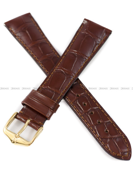 Pasek skórzany z aligatora do zegarka - Hirsch London 04207019-1-21 - 21 mm - Zwężany
