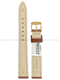 Pasek skórzany do zegarka - Rochet Miami 5411403ST - 14 mm - Brązowy