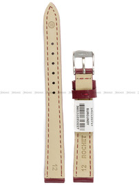 Pasek skórzany do zegarka - Rochet Miami 5411207ST - 12 mm - Bordowy