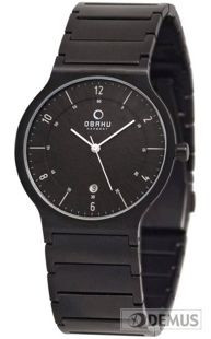 Stalowa bransoleta do zegarka Obaku V133GBBSB, 22 mm, Czarna