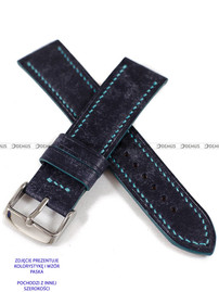 Pasek skórzany ręcznie robiony A. Kucharski Leather - Conceria Il Ponte Maya - Black/Green - 32 mm