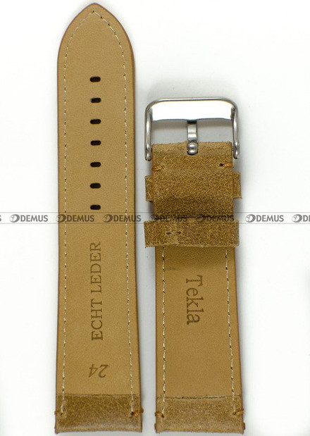 Skórzany pasek do zegarka Tekla PT36.24.3.3, 24 mm, Brązowy