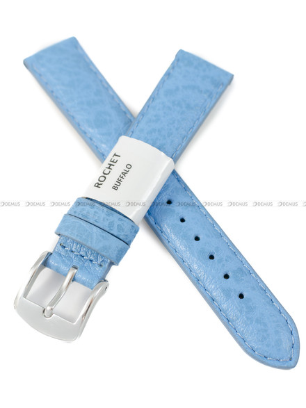 Pasek skórzany do zegarka - Rochet Buffalo 5020511 - 16 mm - Niebieski