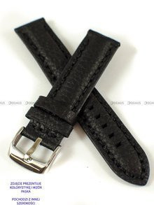 Skórzany pasek do zegarka Pacific W24.24.1.1, 24 mm, Czarny