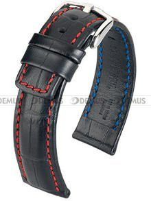 Skórzany pasek do zegarka Hirsch 02528050-2-22, 22 mm, Czarny