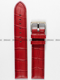 Skórzany pasek do zegarka Bisset PB13.20.4, 20 mm, Czerwony