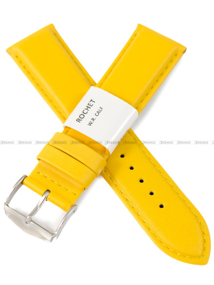 Pasek skórzany do zegarka - Rochet Neptune 7230809 - 22 mm - Żółty