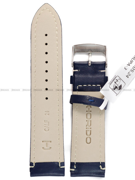 Skórzany pasek do zegarka Horido 0079.05.24S, 24 mm, Niebieski