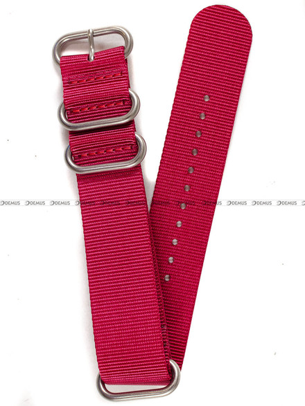 Nylonowy pasek do zegarka Nato PN3.24.4, 24 mm, Czerwony