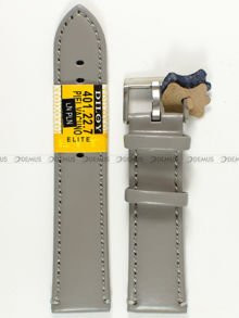 Skórzany pasek do zegarka Diloy 401.22.7, 22 mm, Popielaty