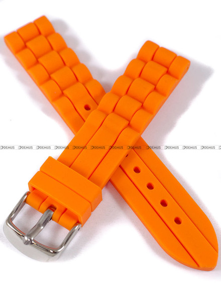 Silikonowy pasek do zegarka Chermond PG4.18.5, 18 mm, Pomarańczowy