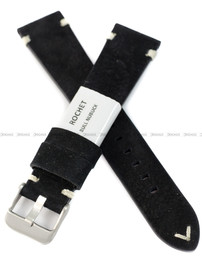 Pasek skórzany do zegarka - Rochet Minnesota 7482001 - 20 mm - Czarny