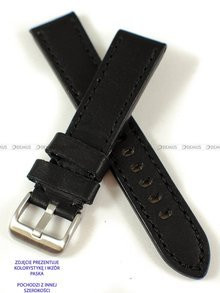 Skórzany pasek do zegarka Pacific W48.24.1.1, 24 mm, Czarny