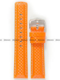 Skórzany pasek do zegarka Hirsch 02592076-2-24, 24 mm, Pomarańczowy