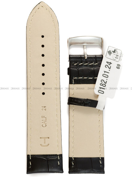 Skórzany pasek do zegarka Horido 0182.01.24S, 24 mm, Czarny