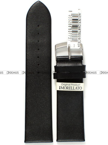 Skórzany pasek do zegarka Morellato A01X5126875019CR24, 24 mm, Czarny