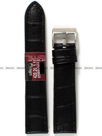 Pasek do zegarka z poliuretanu pokrytego skórą Diloy 420.20.1.1, 20 mm, Czarny