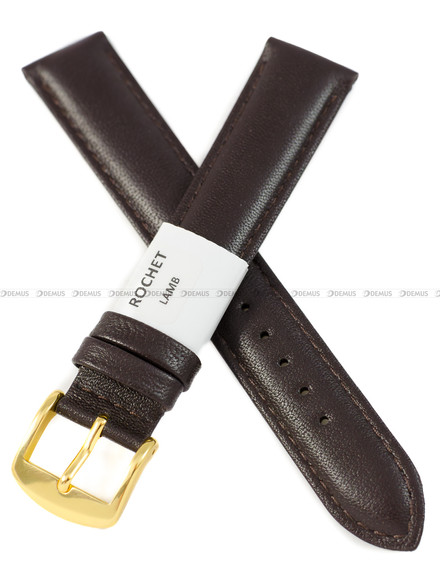 Pasek skórzany do zegarka - Rochet Screen 6330603 - 18 mm - Brązowy