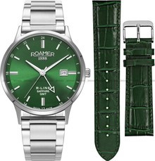 Roamer R-Line GMT 990987 41 55 05 Zegarek Męski - Dodatkowy pasek w zestawie