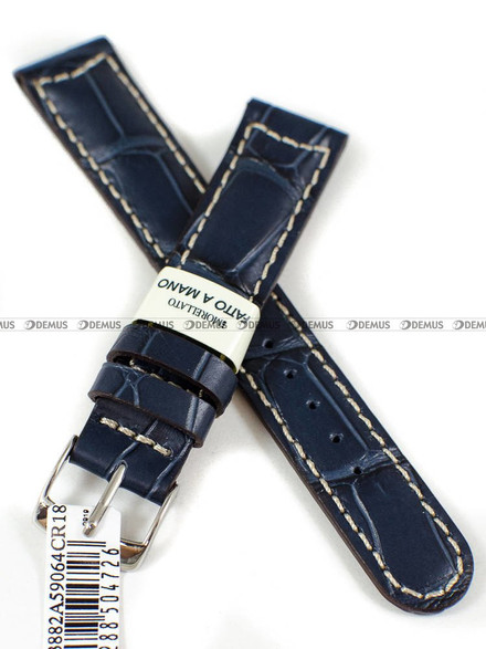 Skórzany pasek do zegarka Morellato A01U3882A59064CR18, 18 mm, Niebieski